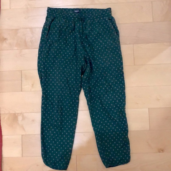Madewell track pants, green print, size S - Picture 2 of 3